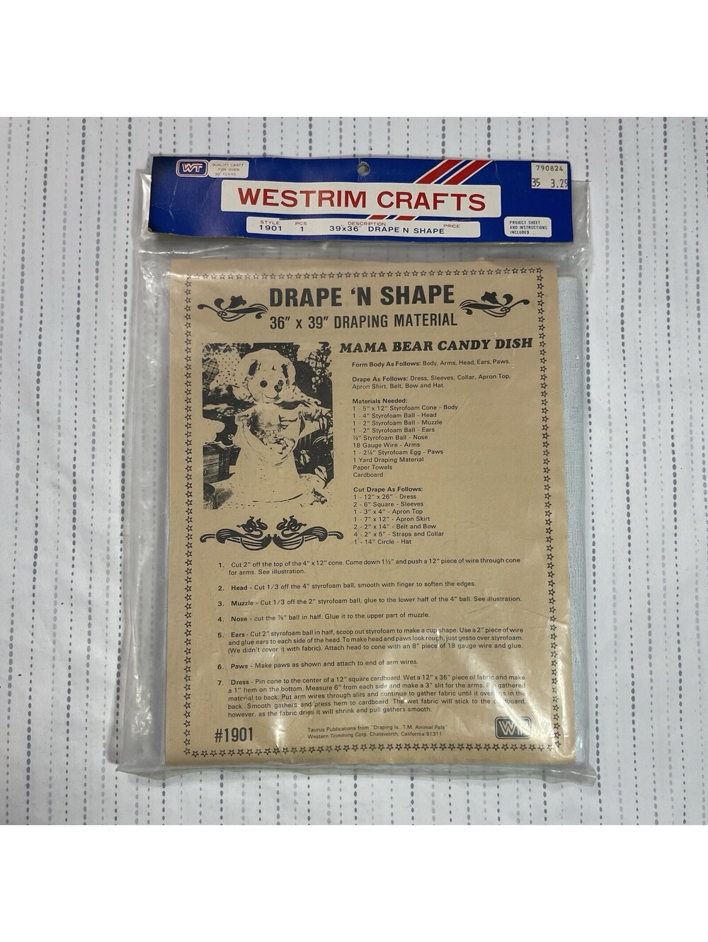 Westrim Crafts Drape 'N Shape Mama Bear Candy Dish Craft Kit #1901 NEW/UNUSED
